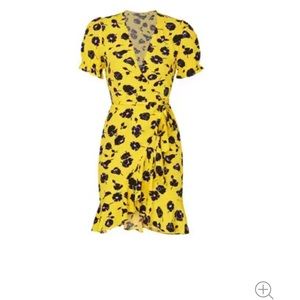 Diane Von Furstenberg yellow wrap dress
